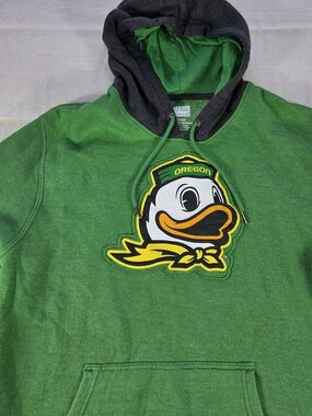 Oregon Ducks Hoodie XL Green Pullover Sweatshirt Box Seat